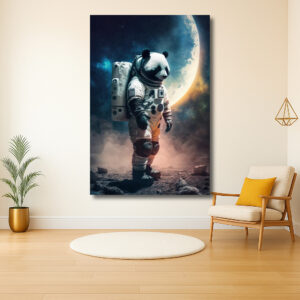 Panda Astronaut Op de Maan