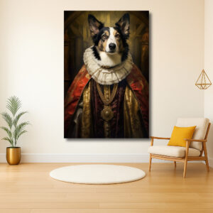 Majestueuze Hond in Koninklijke Gewaad