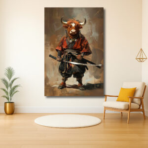 Samurai Stier in Traditionele Kledij
