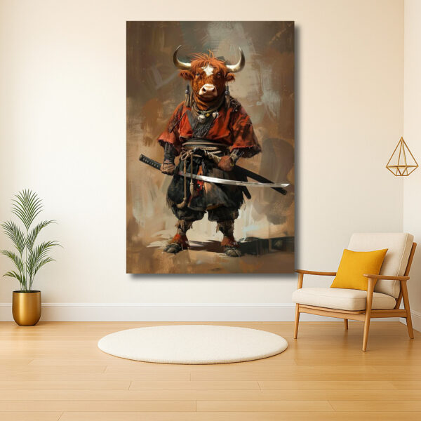 Samurai Stier in Traditionele Kledij