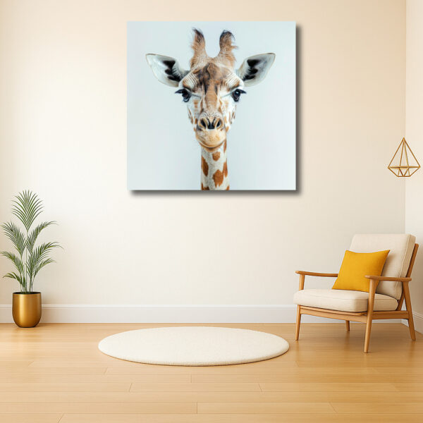 Portret van een nieuwsgierige giraffe