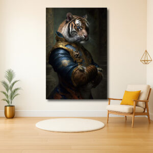 Majestueuze tijger in koninklijke outfit