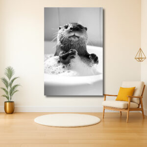 Baden met een speelse otter