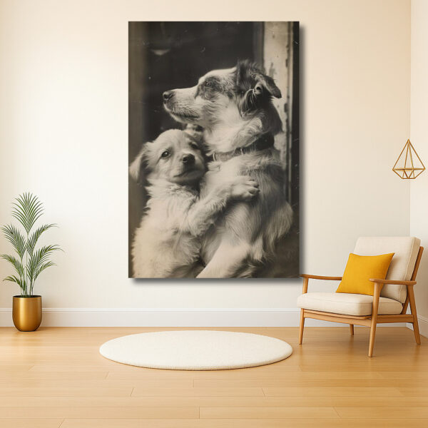 Twee honden in een warme omhelzing