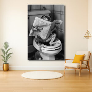 Kikker leest krant op het toilet