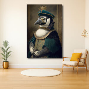 Koninklijke pinguïn in Renaissance kledij