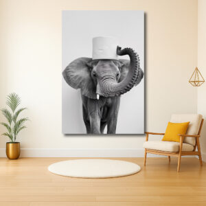 Olifant met ongewone hoed