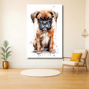 Schattige Boxer Puppy in Waterverf