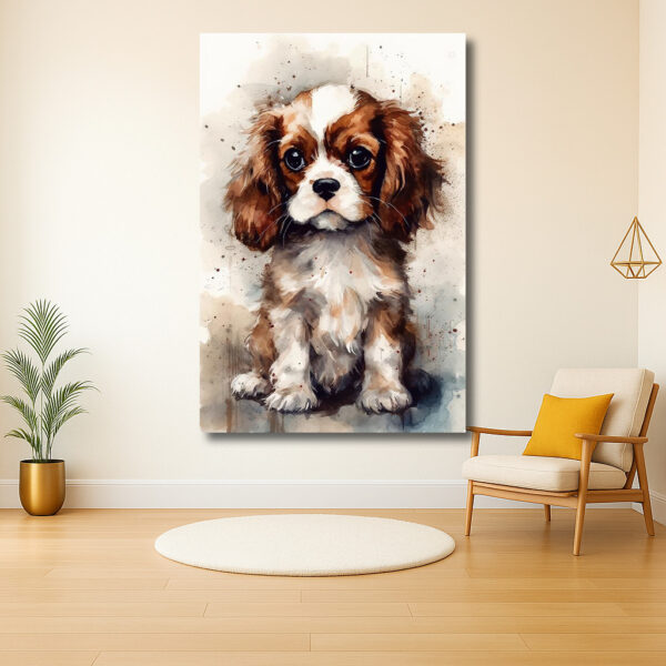 Schattige pup in aquarel