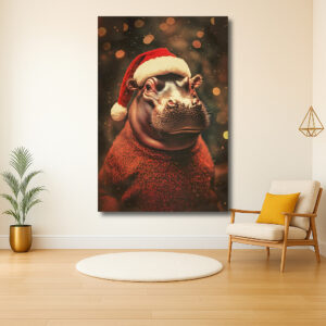 Kerst nijlpaard met feestelijke hoed