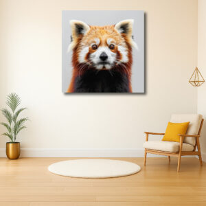 Portret van een rode panda met intense blik