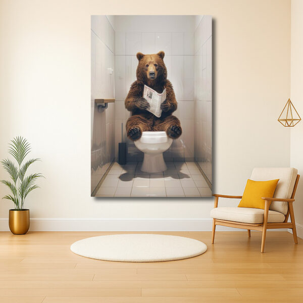 Beer met Krant op het Toilet