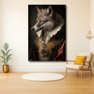 Markante Wolf portret in renaissance-stijl