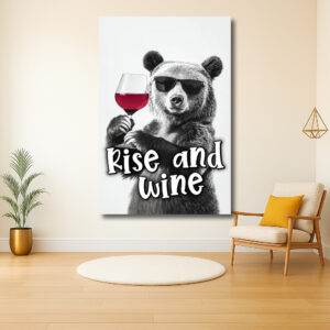 Beer met wijnglas en zonnebril