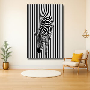 Zebra's in optische illusie strepen