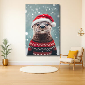 Kerstige otter met feestelijke uitstraling