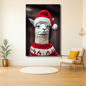 Kerstige alpaca in feestelijke trui
