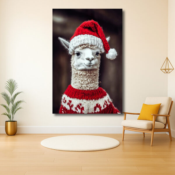 Kerstige alpaca in feestelijke trui