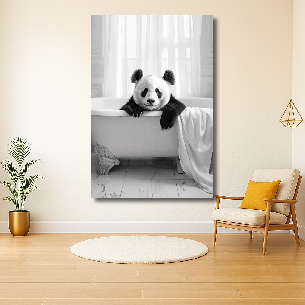 Panda geniet van badtijd