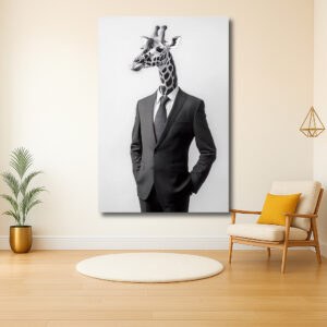 Elegante giraffe in maatpak