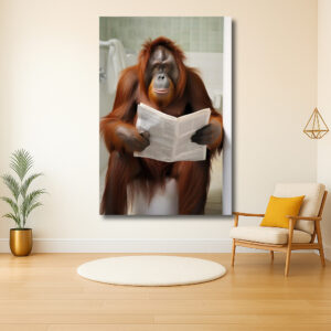 Orang-Oetan Leest in de Badkamer