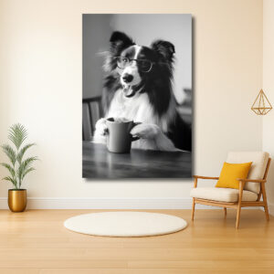 Hond met Bril en Koffiekop