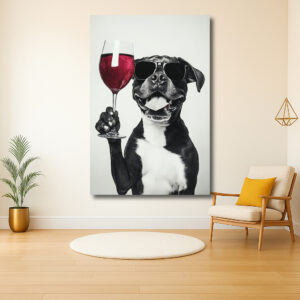 Hond met Zonnebril Met Wijn