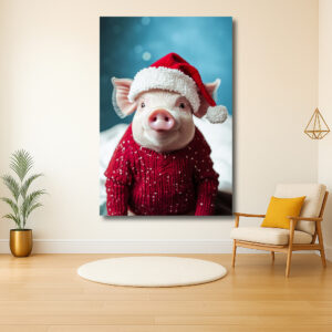 Kerstvarken in wintertruien