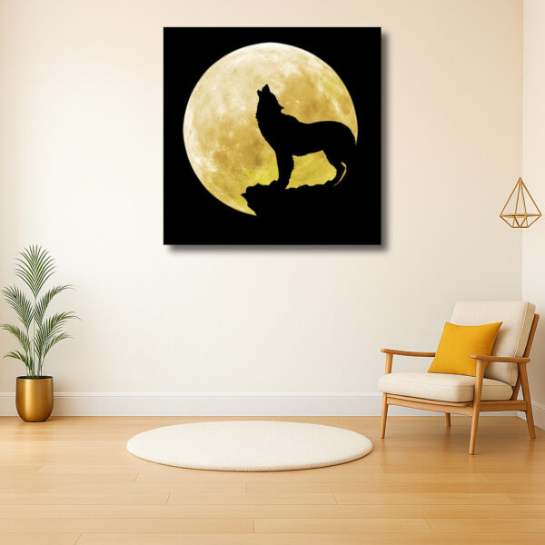 Wolf onder de volle maan
