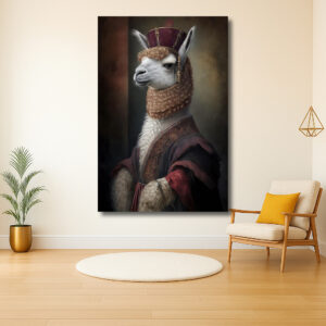 Stijlvolle Lama in Koninklijke Kleding