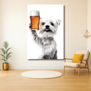 Hond heft het glas