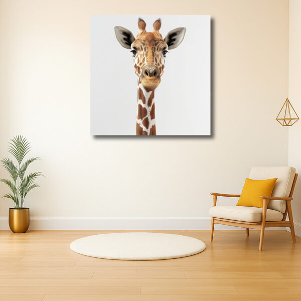 Portret van een nieuwsgierige giraffe