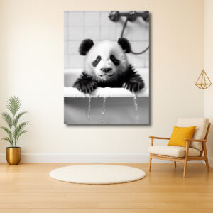 Schattige pandabeer in bad