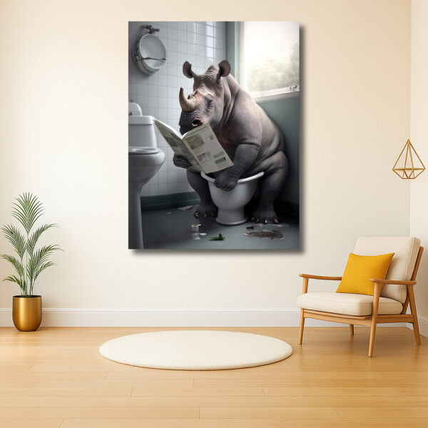 Neushoorn op het Toilet