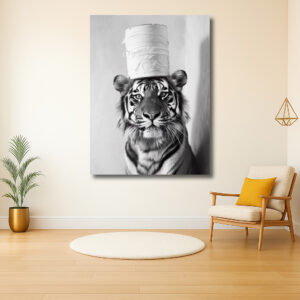 Tijger met creatieve hoofddeksel