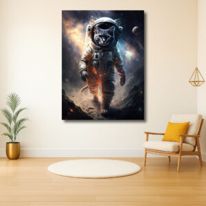 Astronautenkat op ruimtereis