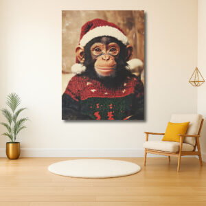 Kerstchimpansee in feestelijke trui