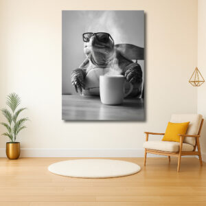 Schildpad met Zonnebril Geniet van Koffie