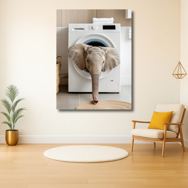 Olifant in de wasmachine