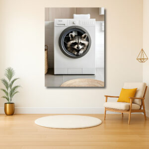Wasbeer in wasmachine voor verrassend moment