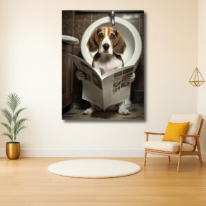 Beagle op de Toilet