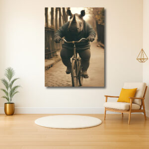 Neushoorn op avontuur met de fiets