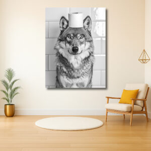 Wolf met Rol Toiletpapier