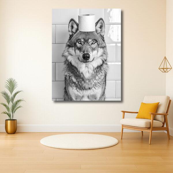 Wolf met Rol Toiletpapier