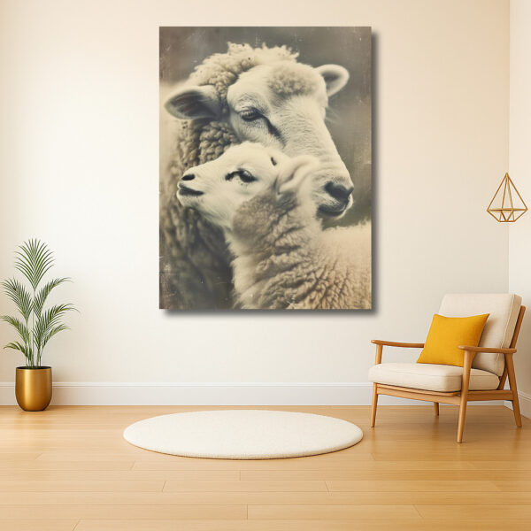 Tedere Omhelzing van Schapen in het Veld