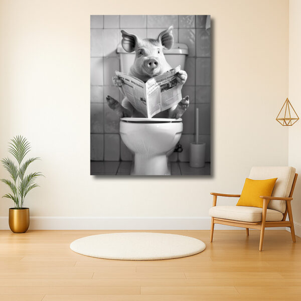Varken Leest Krant op Toilet