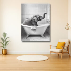 Badende Olifant in Vintage Badkuip