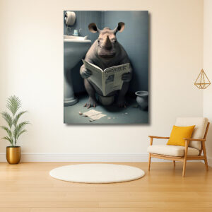 Neushoorn in een humoristisch moment