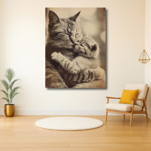 Tedere Omhelzing van Twee Katten