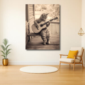 Muzikale kat op de veranda